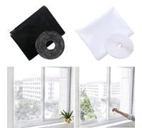 Moustiquaire en maille pour fenêtre à monter soi-même, pour une utilisation en intérieur dans les chambres, les cuisines et les espaces de vie (noir, 1,5 x 2 m)