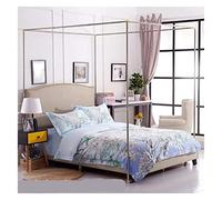 Moustiquaire en tissu pour lit king size et lits jumeaux, cadre en acier inoxydable à 4 coins, filet de protection en maille pour un sommeil sans insectes