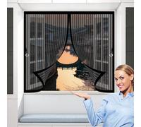 Moustiquaire Enroulable 100 x 170 cm Anti-Moustiques, Fermeture Automatique, Sans Perçage, Maille Fine, Fenetre Moustiquaire pour Portes, Différentes Tailles, Noir