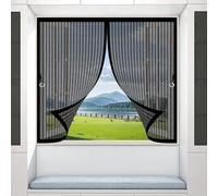 Moustiquaire Enroulable 55 x 145 cm Anti-Moustiques, Fermeture Automatique, Sans Perçage, Maille Fine, Moustiquaire de Fenetre Aimantée pour Portes, Différentes Tailles, Noir