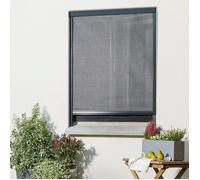 Moustiquaire enroulable anti-pollen - MADECOSTORE - Gris anthracite - L80 x H130cm - Aluminium - Fenêtre