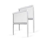 Lot Moustiquaire Enroulable pour Fenêtre x2 - L150 x H160cm Recoupable - PVC Blanc - Anti-insectes
