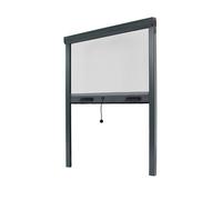 Store moustiquaire fenêtre alu recoupable L 80cm x H 130cm -Gris Anthracite Ral 7016 - protection insecte ajustable