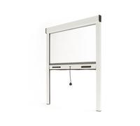 Store moustiquaire fenêtre alu recoupable (largeur x hauteur) -protection insecte ajustable (Blanc, Lg 800mm x Ht 1300 mm)