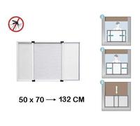 Moustiquaire extensible/ Cadre moustiquaire aluminium extensible pour portes / fenêtres à volet roulant 50x70/132 cm Blanc/Blanche