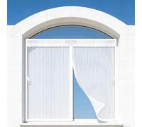 Moustiquaire Fenetre 100 x 125 cm Rideau Anti Mouche Auto-Adhésif en Maille Rideau Aimantée Anti Moustique, Puissants Aimants, avec Bande Adhesive, pour Fenêtres Patio, Blanc