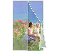 Moustiquaire Fenêtre 100x185 cm, Moustiquaire Fenêtre Magnétique Offrant de Fermeture Auto Agrippante Moustiquaire Porte Fenêtre en Fibre de Verre de Luxe Blanc Version-Améliorée