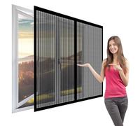 Moustiquaire Fenetre 103 x 41 cm Moustiquaire Enroulable Aimant Arrêt Automatique pour Les Types de Fenêtres, Noir