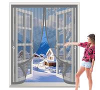 Moustiquaire Fenetre 110 x 175 cm Anti Mouche Maille Ultra Fine, Protection Contre Les Moustiques, Fermeture Automatique Rideau Anti Moustique pour Tous Types de Fenêtres, Gris