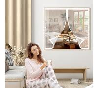 Moustiquaire Fenetre 110 x 58 cm Anti-Moustiques, Anti-Insectes, Maille Ultra-Fine, Installation Facile, Moustiquaire pour Fenêtres pour Porte de Balcon, Porte Cave, Blanc