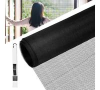 Moustiquaire Fenêtre 120x600cm Moustiquaire En Fibre De Verre Rouleau Moustiquaire Maille D'écran Anti-Mouches Filet Écran Insecte Diy Moustiquaire Pour Fenêtres Et Portes(Noir)