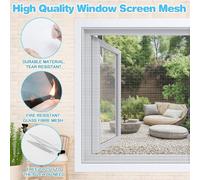 Moustiquaire Fenêtre 130x500cm Moustiquaire En Fibre De Verre Rouleau Moustiquaire Maille D'écran Anti-Mouches Filet Écran Insecte Diy Moustiquaires Pour Fenêtres Et Portes(Blanc)