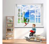 Moustiquaire Fenêtre, 140 x 80 cm Moustiquaire Aimantée porte Fenêtre, Rideau Moustiquaire Porte Magnétique, Garde l'Air Frais à l’Intérieur et les Insectes à l'Extérieur(Blanc)