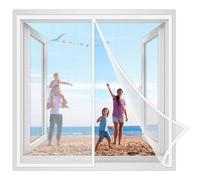 Moustiquaire Fenetre 140x140cm MagnéTique Fermeture Automatique Rideau Anti Mouche Porte Anti Insecte Mouche pour Enfants et Animaux de Compagnie Blanc Renforcés
