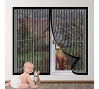 Moustiquaire Fenetre 147 x 120 cm Moustiquaire Extensible en Maille de Fibre de Verre Laisse Passer L'Air Frais pour Fenêtre Empêche de Passer Les Moustiques, Noir