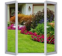 Moustiquaire Fenêtre 150x155 cm (Lot de 1) - DIY, Ajustable & Découpable - Sans Perçage, Maille Fine - Inclut Ruban Adhésif + Découpeur -Noir