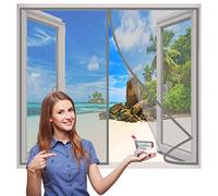 Moustiquaire Fenetre, 180x120 cm Fenetre Magnetique Moustiquaire Enroulable Moustiquaire sur Mesure de Fenetre Animaux AcceptéS Fenetres De Balcon Fenetres Coulissantes- Gris H