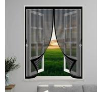 Moustiquaire Fenetre 50 x 130 cm Anti Mouche Maille Ultra Fine, Protection Contre Les Moustiques, Fermeture Automatique Rideau Anti Moustique pour Tous Types de Fenêtres, Noir