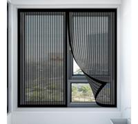 Moustiquaire Fenetre 75 x 95 cm Magnétique Automatiquement Moustiquaire Fenetre Aimantée pour Couloirs Portes, Noir