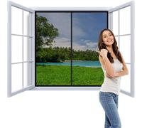 Moustiquaire Fenêtre 75x110cm Moustiquaire Porte Fenetre Magnetique Rideau de Porte Antimoustique Aucun perçage nécessaire Installation Facile Mains Libres Noir