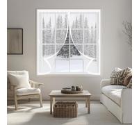 Moustiquaire Fenetre 80 x 92 cm Anti Mouche Maille Ultra Fine, Protection Contre Les Moustiques, Fermeture Automatique Rideau Anti Moustique pour Tous Types de Fenêtres, Blanc