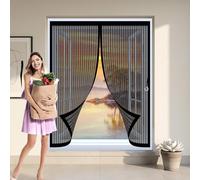 Moustiquaire Fenetre 85 x 130 cm Anti Mouche Maille Ultra Fine, Protection Contre Les Moustiques, Fermeture Automatique Rideau Anti Moustique pour Tous Types de Fenêtres, Noir