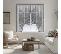 Moustiquaire Fenetre 85 x 90 cm Anti Mouche Maille Ultra Fine, Protection Contre Les Moustiques, Fermeture Automatique Rideau Anti Moustique pour Tous Types de Fenêtres, Gris