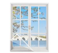 Moustiquaire Fenêtre 85x110cm Autocollante pour Fenêtres Transparent Ne Nécessitant Aucun Perçage Insectes Bureau Maison Blanc