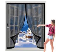 Moustiquaire Fenetre 90 x 100 cm Anti Mouche Maille Ultra Fine, Protection Contre Les Moustiques, Fermeture Automatique Rideau Anti Moustique pour Tous Types de Fenêtres, Noir