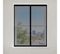 Moustiquaire Fenêtre Aimantée 100 x 115 cm Perçage Maille Ultra Fine Fermeture Automatique Rideau Porte Amovible, Facile à Installer Adaptée à Toutes Fenêtres, Noir