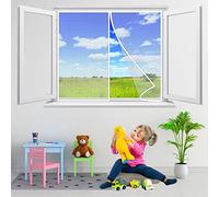 Moustiquaire Fenetre AimantéE, 130x140 cm Facile à Installer sans Percer Moustiquaire Fenetre Anti Insecte Mouche Fenetres De Balcon Fenetres Coulissantes, Blanc P