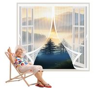 Moustiquaire Fenetre Aimantée 160 x 220 cm Anti-Moustiques, Anti-Insectes, Maille Ultra-Fine, Installation Facile, Rideau Anti-Moustique pour Portes, Différentes Tailles, Blanc