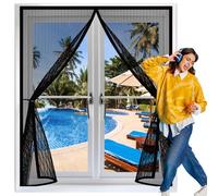 Moustiquaire Fenetre Aimantée 176 x 96 cm Anti-Moustiques, Fermeture Automatique, Sans Perçage, Maille Fine, Rideau de Fenetre Rideau pour Porte de Balcon, Porte Cave, Noir