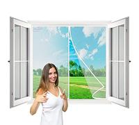 Moustiquaire Fenetre Aimantée, 210x150 cm Anti Mouches pour Fenetre, Magnetique Rideaux Toile Insect Ecran, Baie Vitree Coulissante, Magnétique Sans Perçage- Blanc H