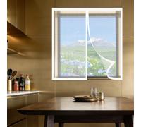 Moustiquaire Fenêtre Aimantée 50 x 70 cm Automatiquementfermé, Sans Percer Rideau de Porte Antimoustique Amovible, Facile à Installer pour Balcon, Chambre et Salon, Blanc