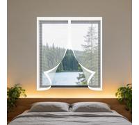 Moustiquaire Fenêtre Aimantée 50 x 80 cm Aimants Puissants Fermeture Fermeture Automatique Rideau en Maille Installation Facile pour Chambre, Couloirs, Porte Patio, Blanc