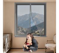 Moustiquaire Fenêtre Aimantée 50 x 80 cm Perçage Maille Ultra Fine Moustiquaire Porte Fenetre Amovible, Facile à Installer Adaptée à Toutes Fenêtres, Gris