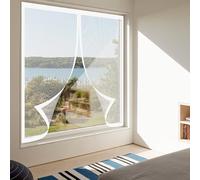 Moustiquaire Fenêtre Aimantée 60 x 100 cm Automatiquementfermé, Sans Percer Magnétique Moustiquaire Installation Facile pour Chambre, Couloirs, Porte Patio, Blanc