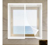Moustiquaire Fenêtre Aimantée 65 x 110 cm Perçage Maille Ultra Fine Magnetique Moustiquaire Aimantée Fenetre Installation Facile pour Chambre, Couloirs, Porte Patio, Blanc