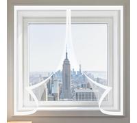 Moustiquaire Fenêtre Aimantée 65 x 135 cm Perçage Maille Ultra Fine Porte Sans Perçage Moustiquaire de Porte Installation Facile Adaptée à Toutes Fenêtres, Blanc