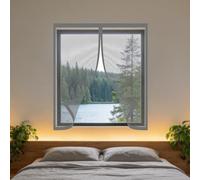 Moustiquaire Fenêtre Aimantée 70 x 130 cm Aimants Puissants Fermeture Fermeture Automatique Rideau en Maille Installation Facile pour Chambre, Couloirs, Porte Patio, Gris