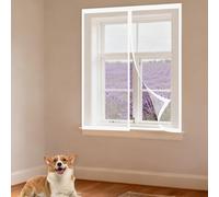 Moustiquaire Fenêtre Aimantée 75 x 105 cm Perçage Maille Ultra Fine Rideau Moustiquaire Fenetre Magnétique Installation Facile pour Balcon, Chambre et Salon, Blanc