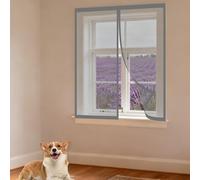 Moustiquaire Fenêtre Aimantée 75 x 105 cm Perçage Maille Ultra Fine Rideau Moustiquaire Fenetre Magnétique Installation Facile pour Balcon, Chambre et Salon, Gris