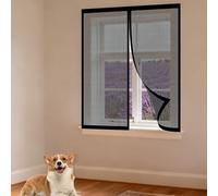 Moustiquaire Fenêtre Aimantée 75 x 110 cm Perçage Maille Ultra Fine Rideau Moustiquaire Fenetre Magnétique Installation Facile pour Balcon, Chambre et Salon, Noir