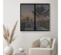 Moustiquaire Fenêtre Aimantée 78x195cm(W x H) Anti-Moustiques, Fermeture Automatique, Sans Perçage, Maille Fine, Magnétique Moustique pour Porte de Balcon, Porte Cave, Noir