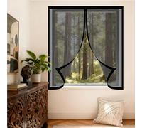 Moustiquaire Fenêtre Aimantée 80 x 120 cm Automatiquementfermé, Sans Percer Moustiquaire de Porte Ou Fenetre Magnetique Installation Facile pour Balcon, Chambre et Salon, Noir