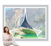Moustiquaire Fenêtre Aimantée 80x110cm Anti-Moustiques, Fermeture Automatique, Sans Perçage, Maille Fine, Rideau Anti-Mouches pour Porte de Balcon, Porte Cave, Blanc