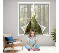 Moustiquaire Fenêtre Aimantée 85 x 110 cm Perçage Maille Ultra Fine Filet Anti Insectes Empêche Les Insectes, Les Mouches et Moustiques pour Balcon, Chambre et Salon, Blanc