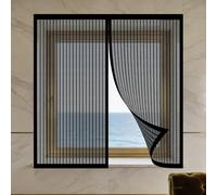 Moustiquaire Fenêtre Aimantée 85 x 130 cm Perçage Maille Ultra Fine Magnetique Moustiquaire Aimantée Fenetre Installation Facile pour Chambre, Couloirs, Porte Patio, Noir
