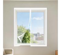 Moustiquaire Fenêtre Aimantée 90 x 130 cm Aimants Puissants Fermeture Moustiquaire avec Aimants Installation Facile Adaptée à Toutes Fenêtres, Blanc